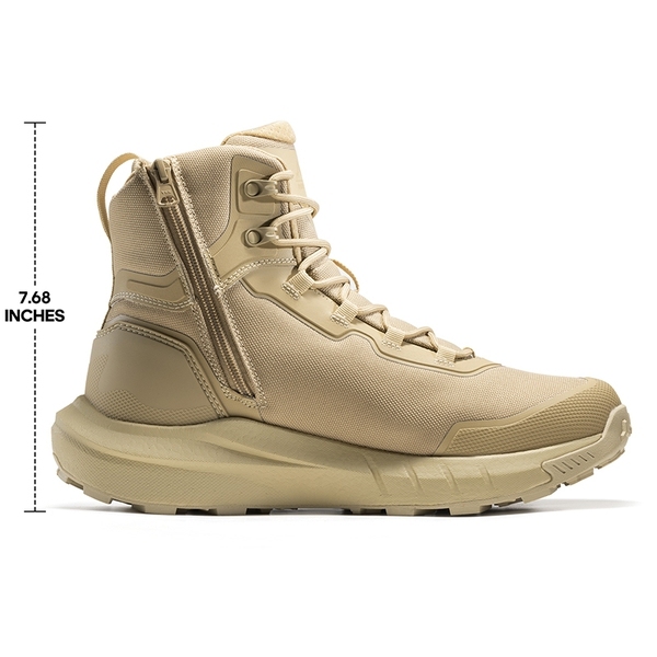 Botas de Senderismo Táctical para Hombre Ligeras con Suela Acolchada para Trabajo todo el día Cremallera Lateral Motocicleta Combate